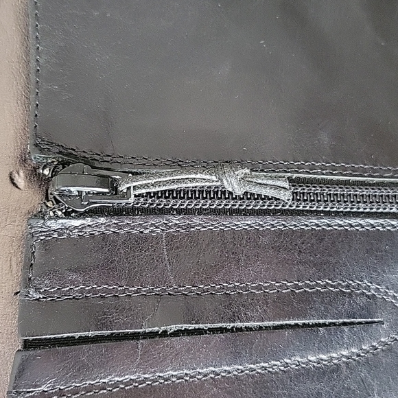 Town Shoes Women's Knee High Black Leather Wedge Heel Boot- Size 39 - Picture 9 of 16